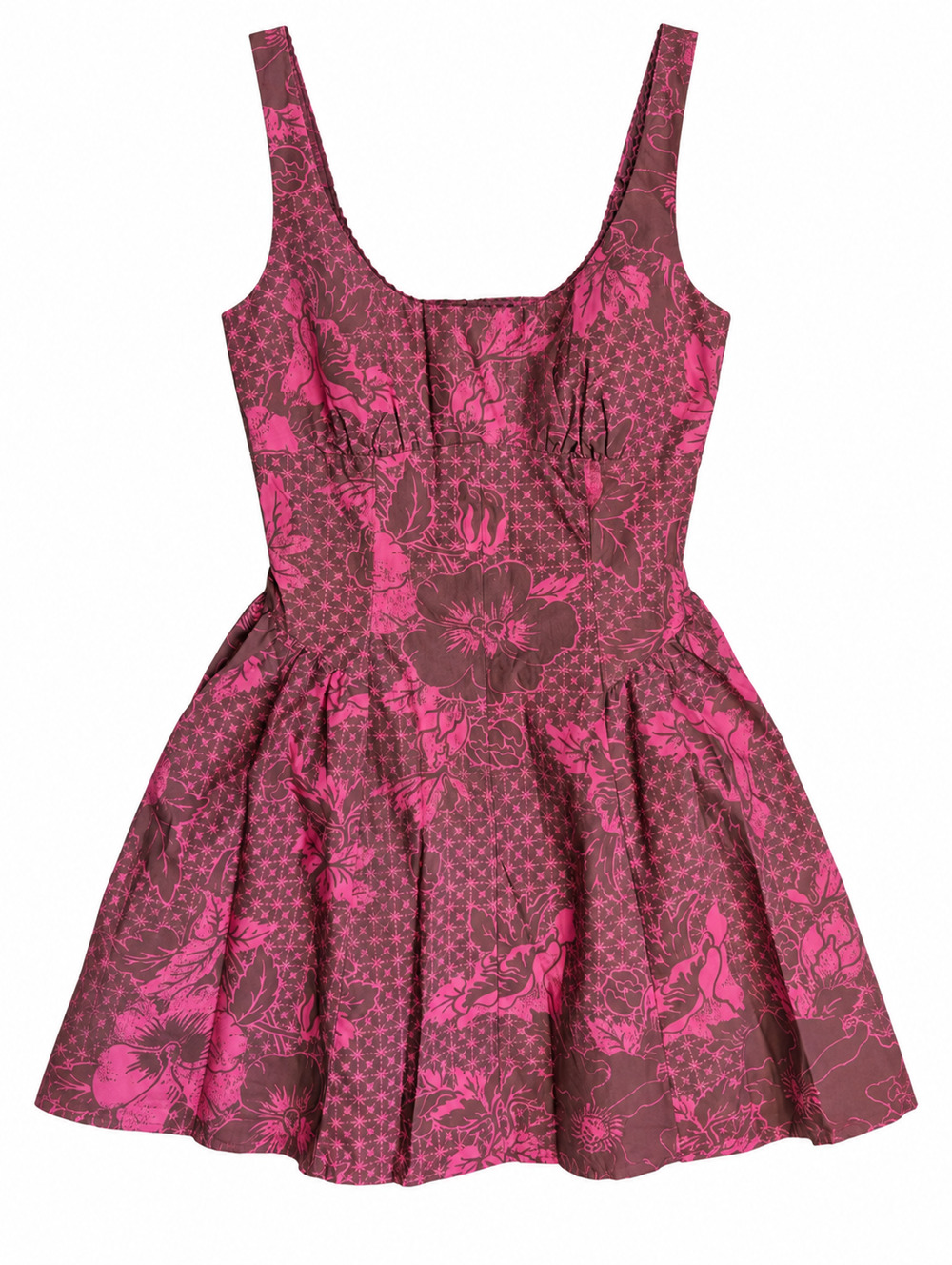 Abercrombie & Fitch Womens S Pink Brown Floral Smocked Mini Dress NWT